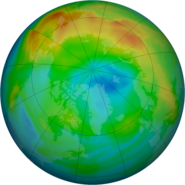 Arctic ozone map for 18 December 1986